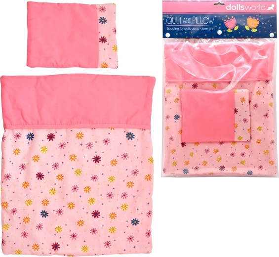 Dolls World couverture et petit oreiller pour poupées 46 cm