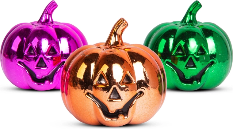 Décoration brillante d’Halloween en forme de citrouille, 6 cm, 3 pièces