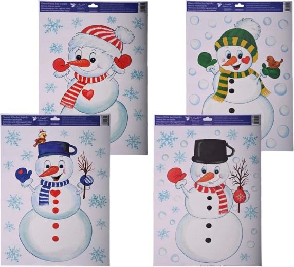 Film décoratif pour fenêtre avec bonhomme de neige 35 × 50 cm (4 variantes)