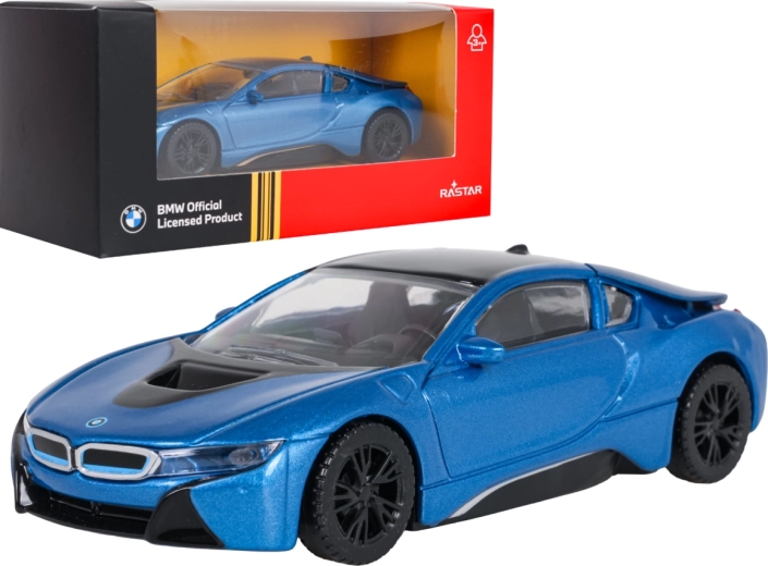 Modèle métallique BMW i8 RASTAR à l'échelle 1:43, bleu