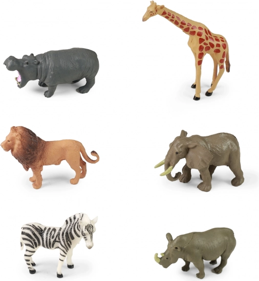 Lot d’animaux sauvages – 6 figurines en caoutchouc dur