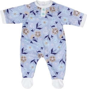 Combinaison bleue à fleurs BABY born pour poupée de 43 cm