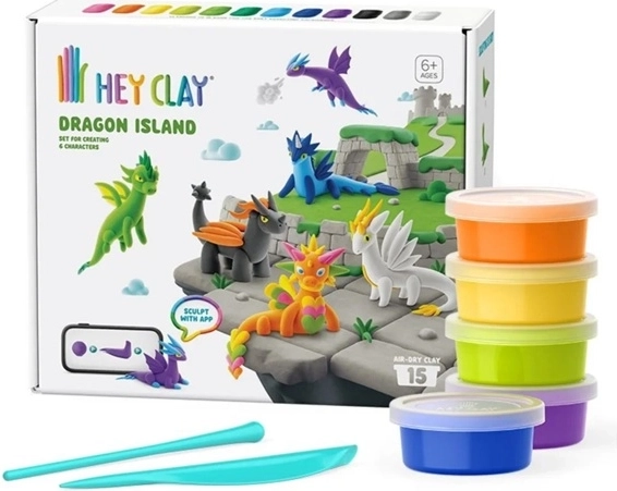 HeyClay île des dragons – kit créatif de pâte à modeler