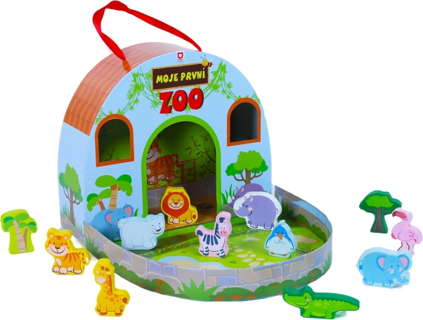 Mon zoo en bois dans une valisette