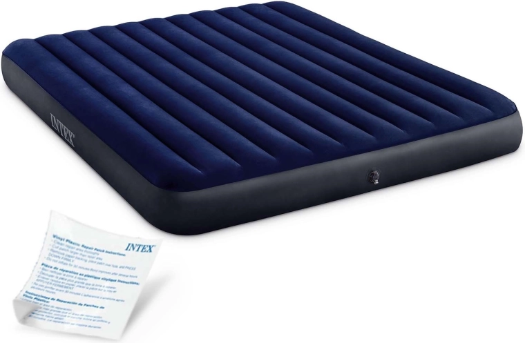 Matelas gonflable deux places INTEX avec surface en velours 203 × 183 × 25 cm