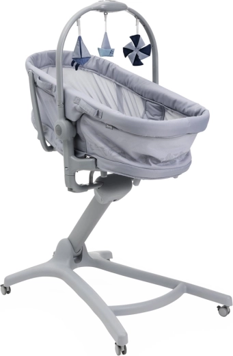 Chicco Baby Hug Pro 5-en-1 – berceau multifonction, transat et chaise haute Earl Grey