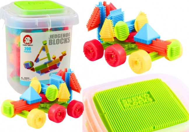 Jeu de construction en boîte, 200 pièces colorées