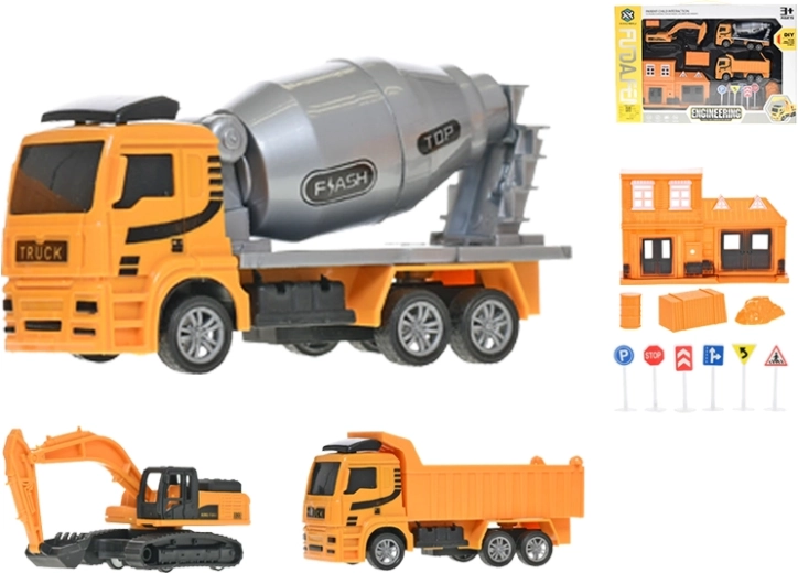 Set de véhicules de chantier à rétrofriction 12–14 cm, 3 pcs