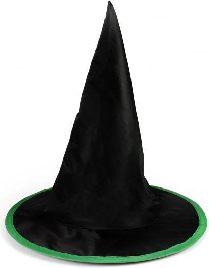 Chapeau de sorcier pour enfants Halloween noir-vert
