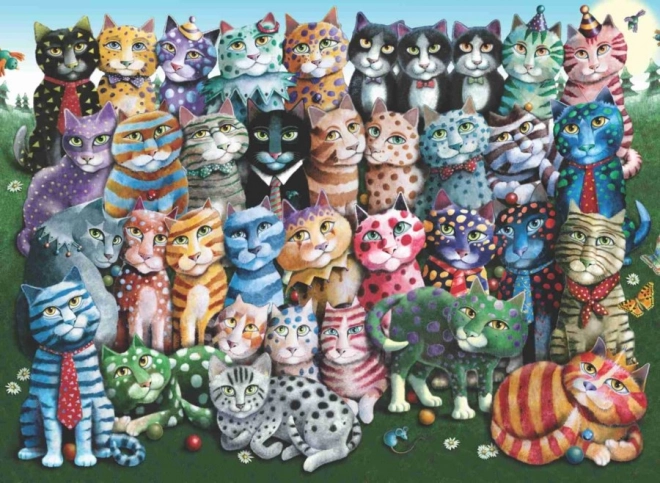 Puzzle réunion de famille de chats 1000 pièces