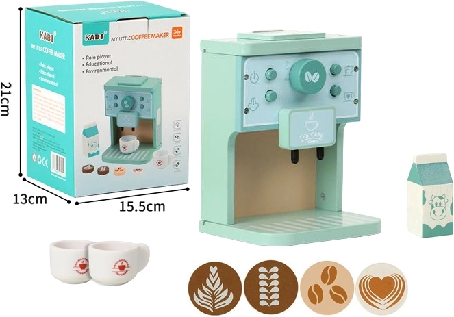 Machine à café en bois avec tasses