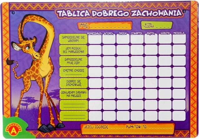 Tableau de bon comportement – petit, effaçable à sec