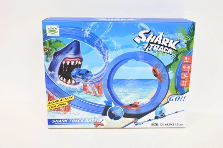Circuit de course avec requin et looping Shark Track Battle