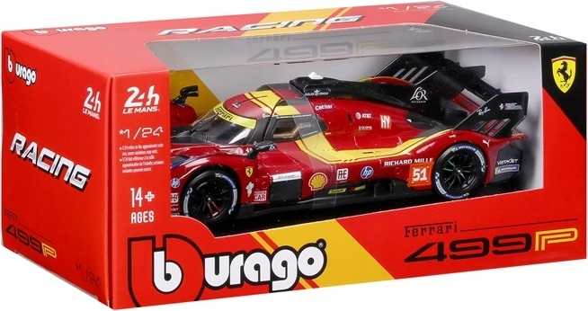 BBU Ferrari Racing 499P Le Mans rouge #51 modèle de voiture 1:24