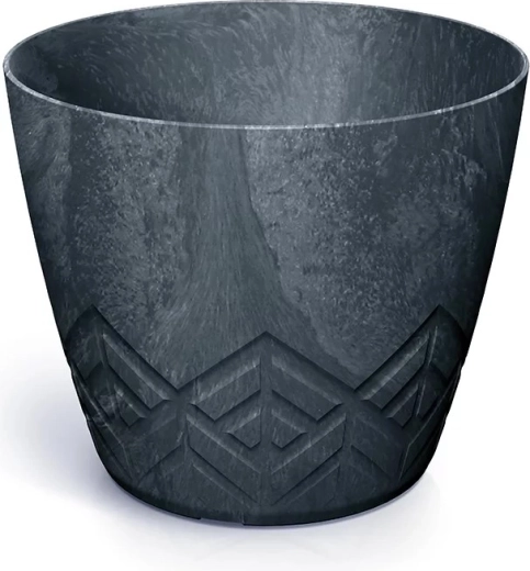 Cache-pot effet béton, anthracite, diamètre 11,9 cm