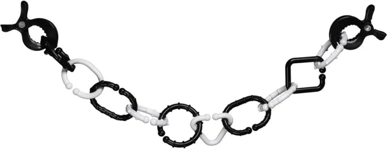 Profibaby chaîne en plastique noir et blanc pour poussette avec clips