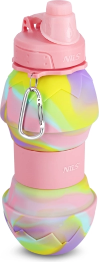 Bouteille pliable en silicone NILS Camp 700 ml rose