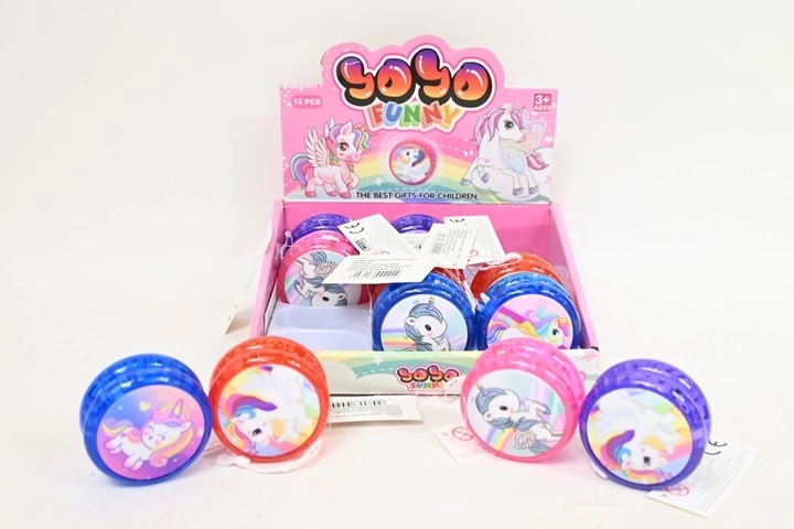 Yo-yo Licorne lumineux (12 pcs en présentoir)