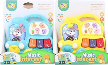 Petit piano en forme de bus avec sons d’animaux