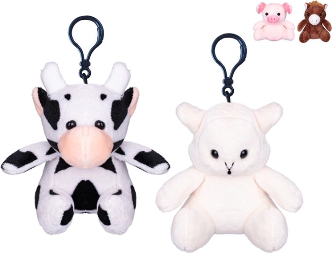 Porte-clés en peluche – animaux de la ferme 10 cm