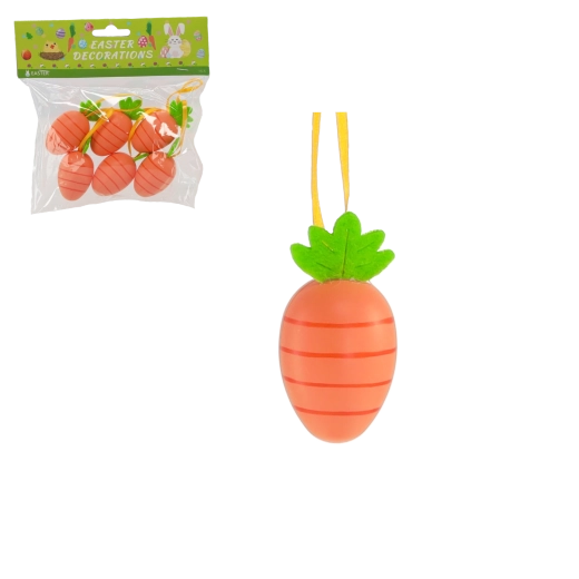 Lot de petites carottes décoratives avec boucle 3 × 4 cm – 6 pcs