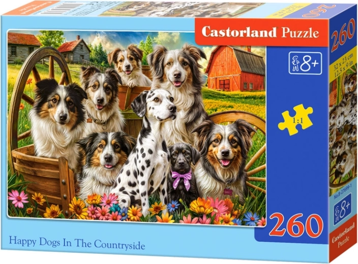 Puzzle 260 pièces Happy Dogs in the Countryside
