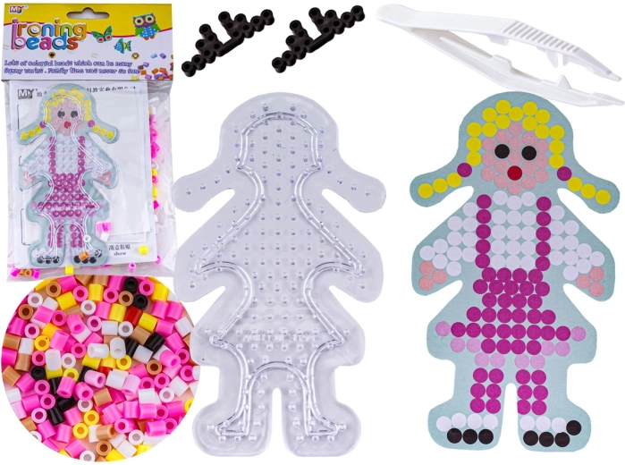 Perles à repasser – set avec gabarit poupée aux cheveux dorés - 1 pièce