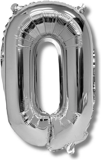 Ballon en aluminium chiffre 0, 40 cm, argenté