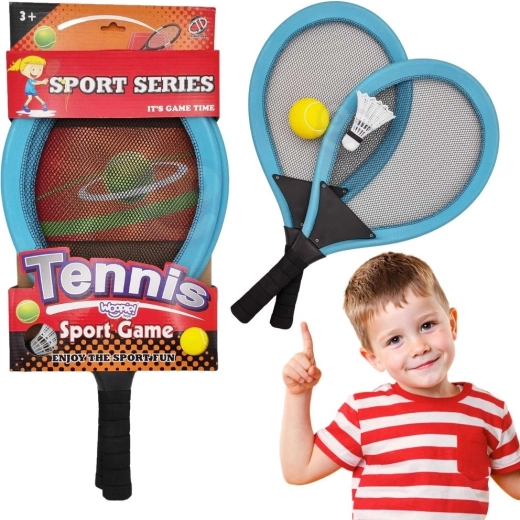 Woopie grandes raquettes pour enfants – set pour tennis et badminton avec balle et volant