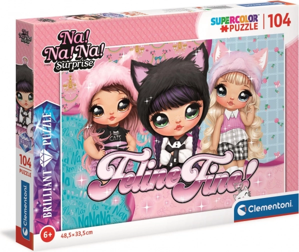 Clementoni Brilliant puzzle Na! Na! Na! Surprise Chats stylés, 104 pièces