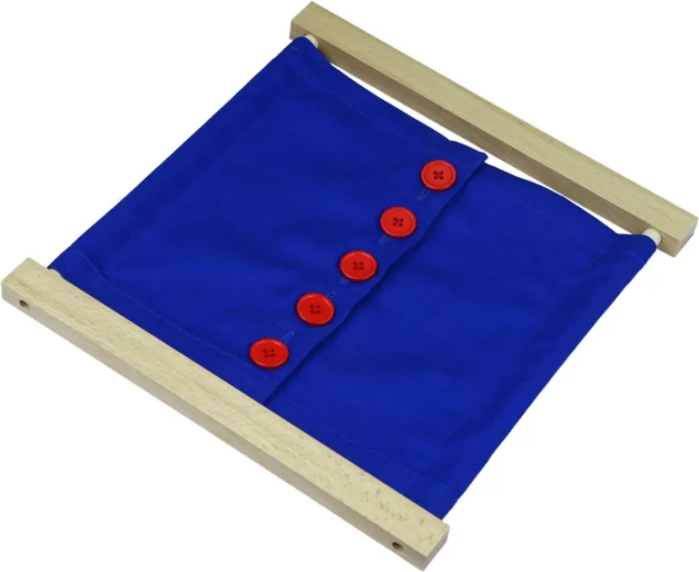 Cadre Montessori d’habillage avec gros boutons