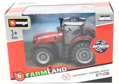 Tracteur Bburago Massey Ferguson 8740S rouge 10 cm - 1 pièce