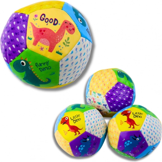 Set de balles souples dinosaures 9 cm 3 pcs