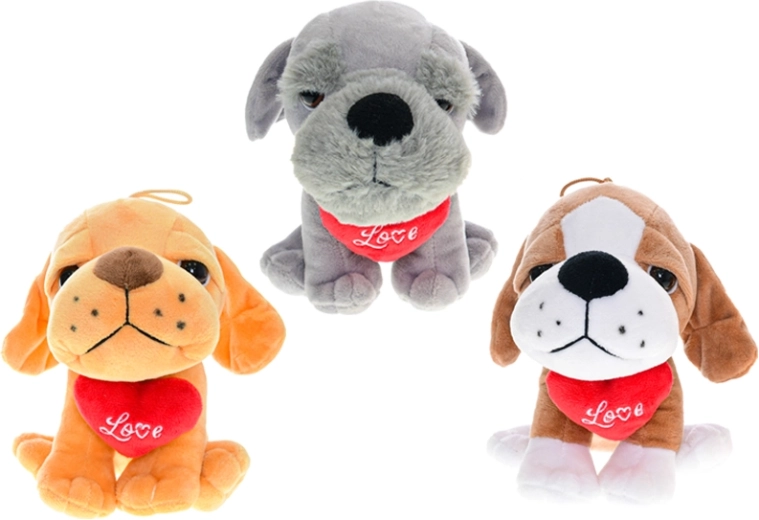 Petit chien en peluche avec cœur Love 15 cm