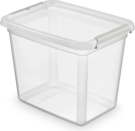 Boîte de rangement en plastique Basestore avec couvercle et clips 20 l