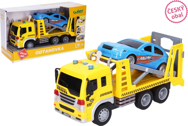 Tracteur avec voiture et effets 26x10x14 cm - emballage tchèque