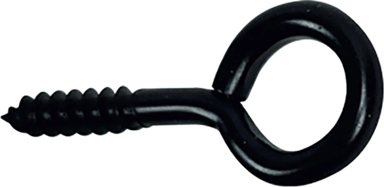 Œillet fermé avec vis 18 × 50 mm, noir (10 pcs)