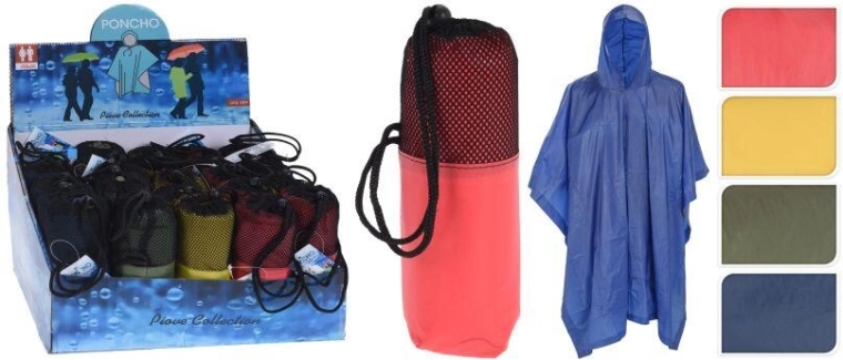 Poncho imperméable pour adultes en PEVA, assortiment de couleurs