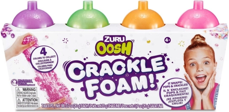 Ensemble de slime ZURU Oosh – mousse crépitante, 4 pcs