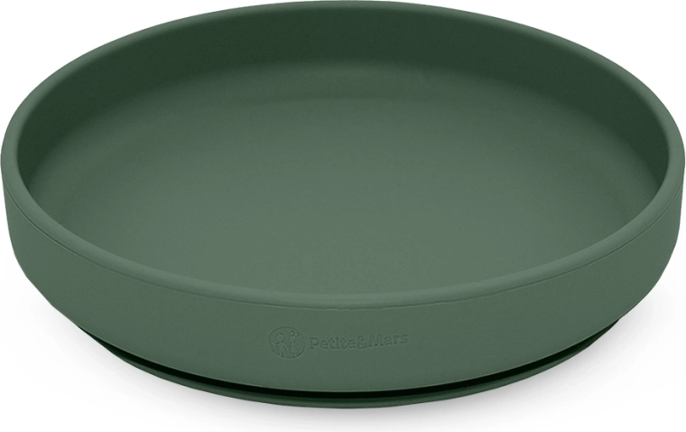 Assiette en silicone avec ventouse PETITE&MARS Take&Match Misty Green 6m+