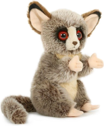 Peluche singe galago assis de 18 cm