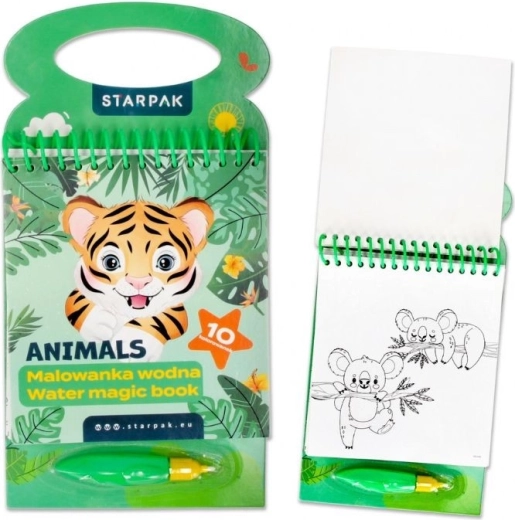 Coloriages à l’eau animaux avec pinceau à eau
