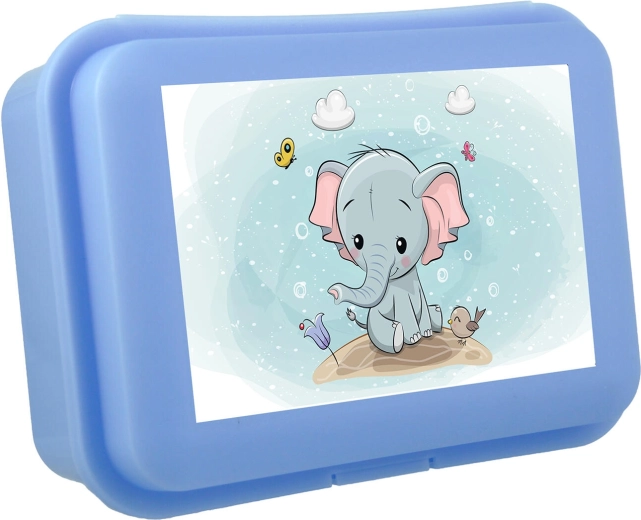 Boîte à goûter avec éléphanteau, fermeture à clic, plastique, assortiment de couleurs 16 × 11 × 5,5 cm