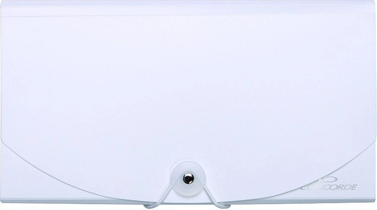 Chemise à documents avec élastique DL, 13 pochettes, blanc