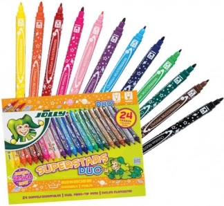 Feutres double embout SUPERSTARS DUO, 24 pièces