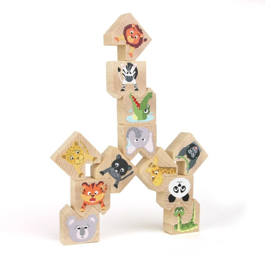 Jeu d’équilibre en bois animaux sauvages