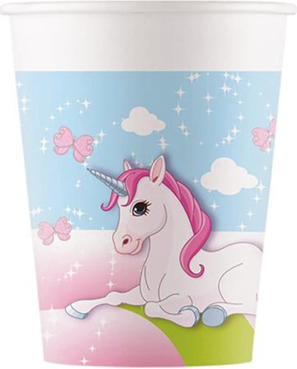 Gobelets en papier Licorne 200 ml, 8 pcs