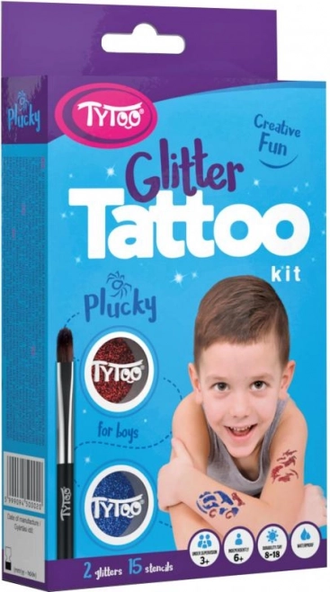 TyToo Plucky kit de tatouages pailletés pour garçons