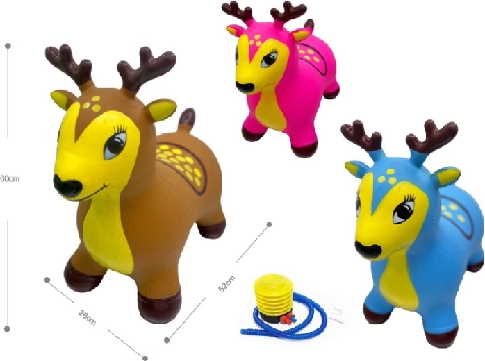 Renne de Noël gonflable avec éclairage LED, marron