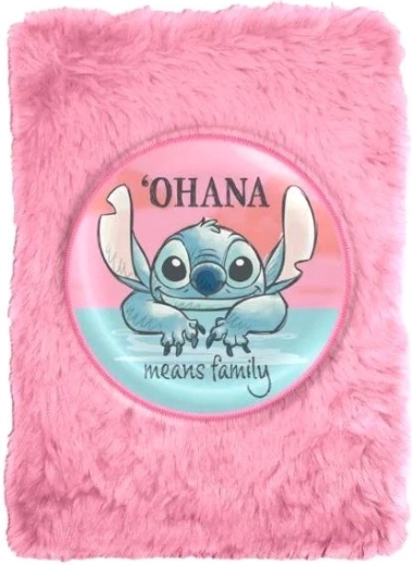 Carnet en peluche Lilo & Stitch rose